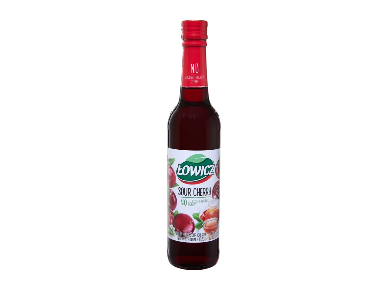 A bottle of Alma Red Grape Syrup.