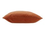 Terracotta cushion with embroidered leaf pattern