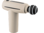 CRIVIT Mini Massage Gun in beige with a black massage head featuring white glowing rings.