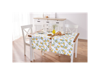 Lemon-patterned table runners for an elegant tablescape.