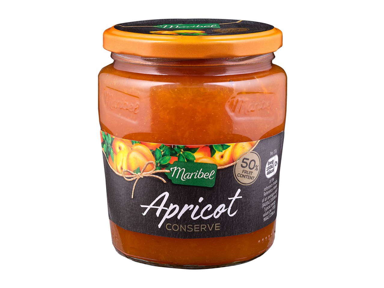 Maribel apricot conserve: jar of apricot jam.