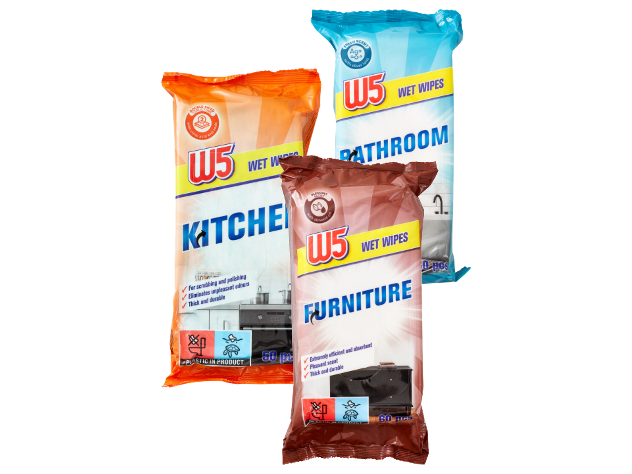 W5 niisked puhastuslapid kööki, vannituppa ja mööblile.