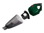 A disassembled Parkside handheld vacuum cleaner with its dustbin and filter separated.