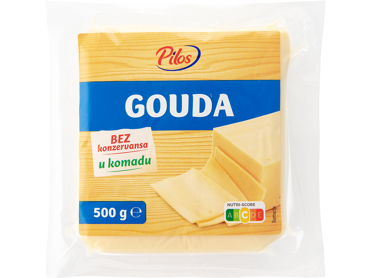 Pilos Gouda sir, 500g, bez konzervansa.