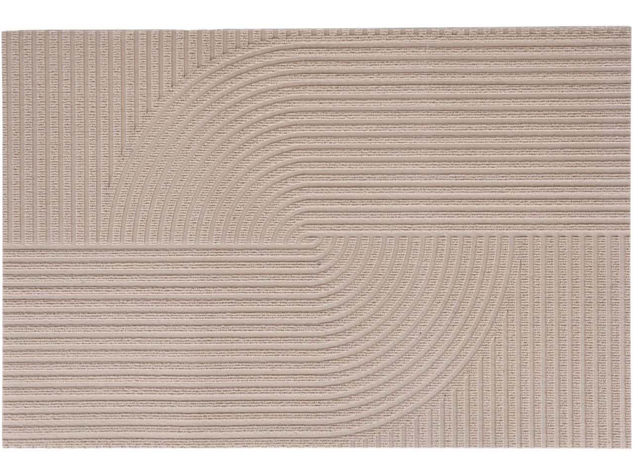 LIVARNO beige dörrmatta med geometriskt mönster av raka och böjda linjer