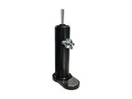 Black beverage dispenser with a chrome tap and drip tray.