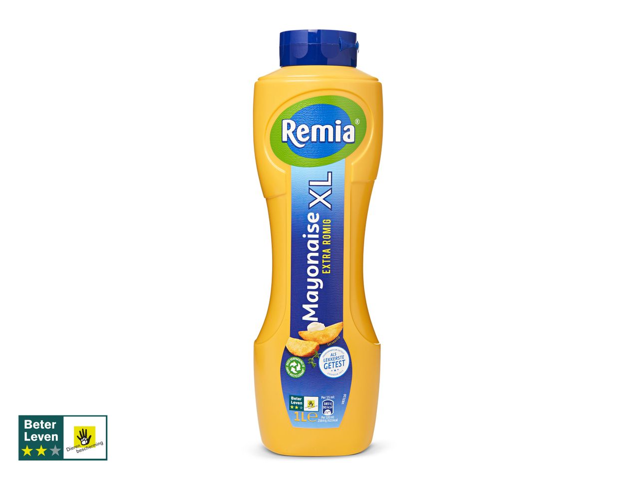 Fles Remia XL extra romige mayonaise.