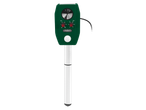 Green animal repeller with adjustable sensitivity and frequency settings.