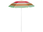 Striped beach umbrella.