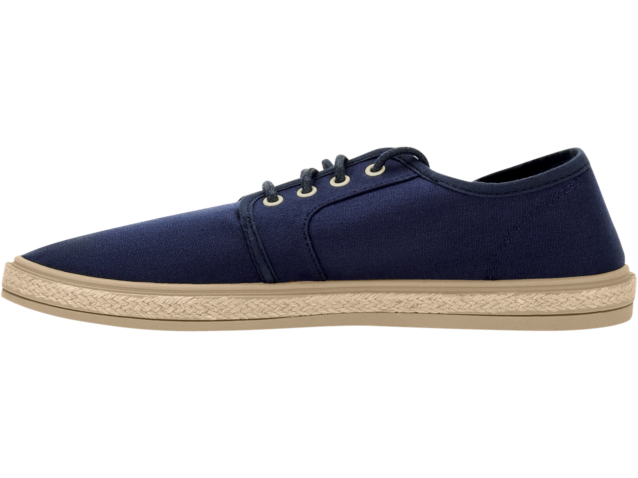 Pantof espadrilă bleumarin ESMARA MEN cu talpă împletită bej.