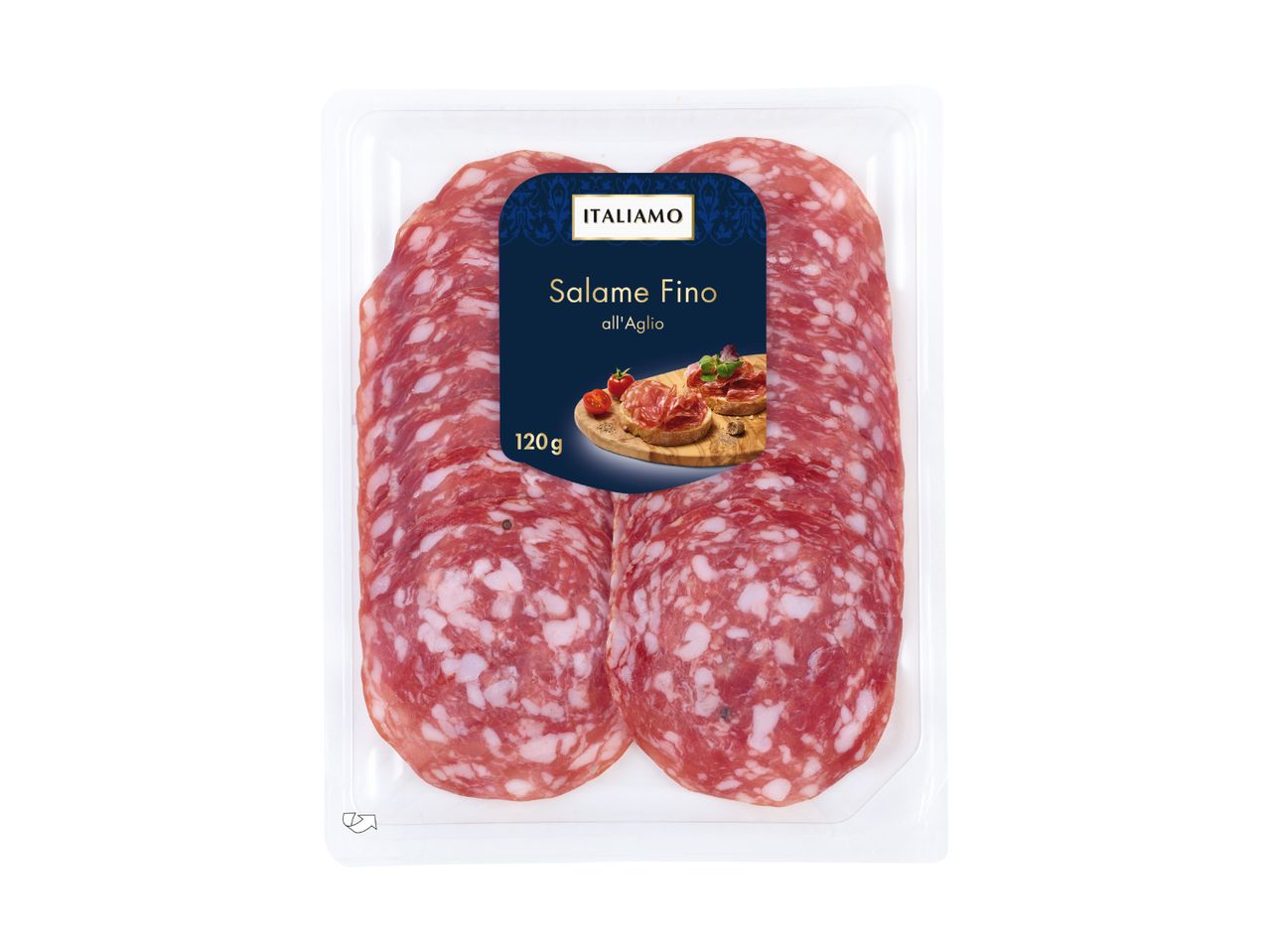 ITALIAMO Salame Fino all'Aglio, 120g, in Plastikverpackung.