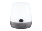 White and grey portable LED lantern with a power button on the front.