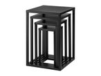 Set of four black nesting tables with square tops and slatted sides