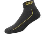 CAT® dark gray ankle socks with a yellow stripe.