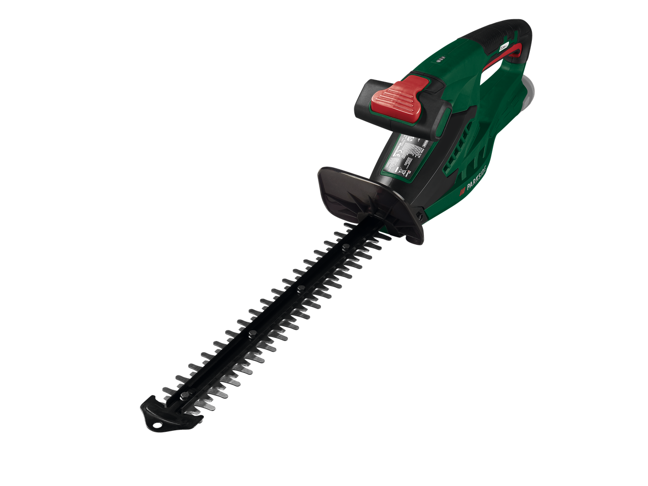 Parkside akumulators dzīvžogu šķēres dārza kopšanai.