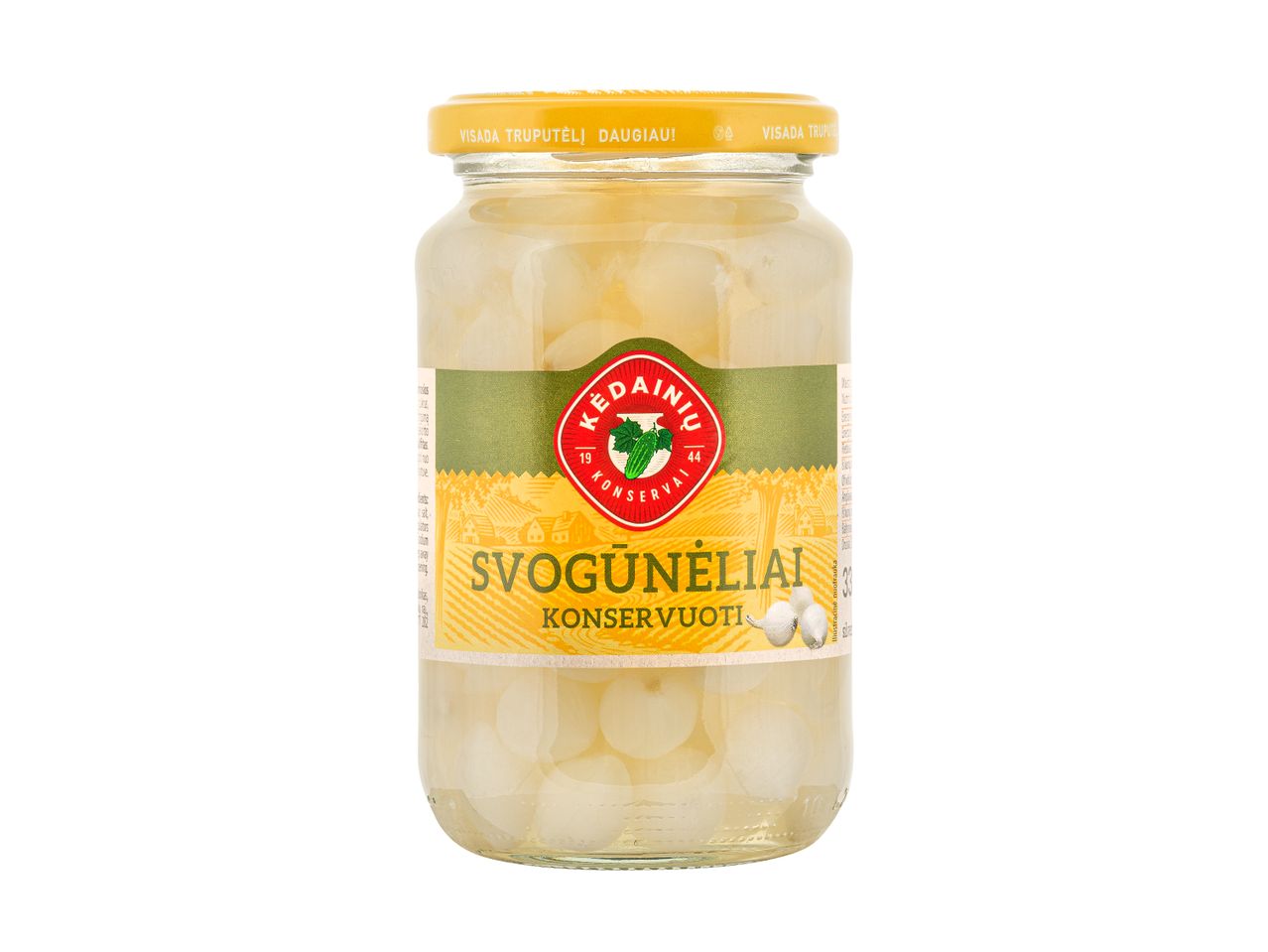 Stiklainis Kėdainių konservų svogūnėlių.