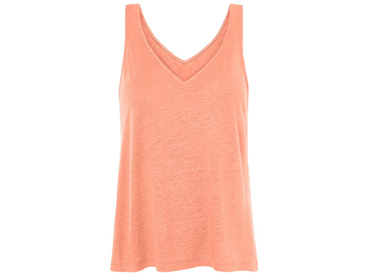 Débardeur femme couleur pêche avec encolure en V