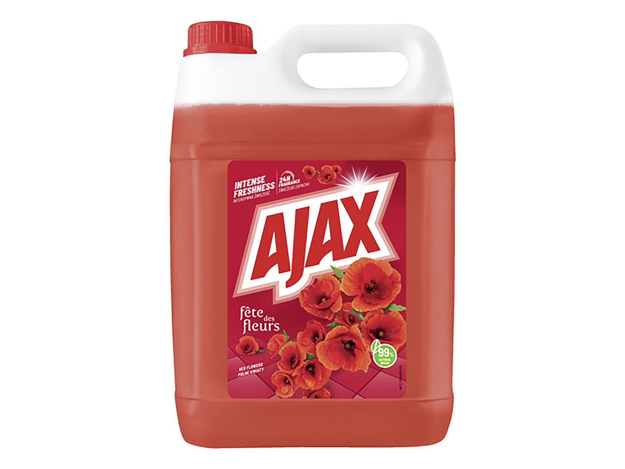 Ajax Fête des Fleurs tisztítószer, intenzív frissességű, mákvirág illattal.