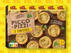 Опаковка от замразени пици Picco Pizzi с 3 вида сирена от Trattoria Alfredo.