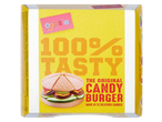 Look-O-Look Candy Burger snoepdoos met 22 zachte snoepjes.