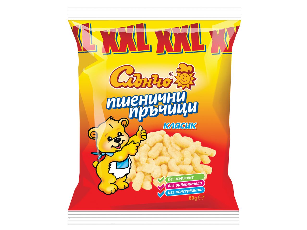 Пакетче 'Сънчо' пшенични пръчици, класик, 60 грама.
