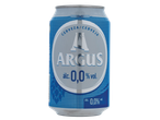 Cerveja Argus 0,0% sem álcool em lata.