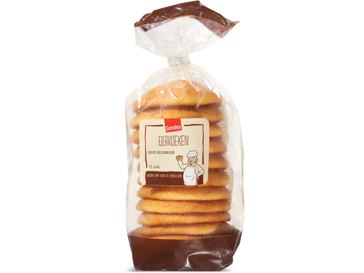 Sondey Eierkoeken: 12 heerlijke koeken in een verpakking.