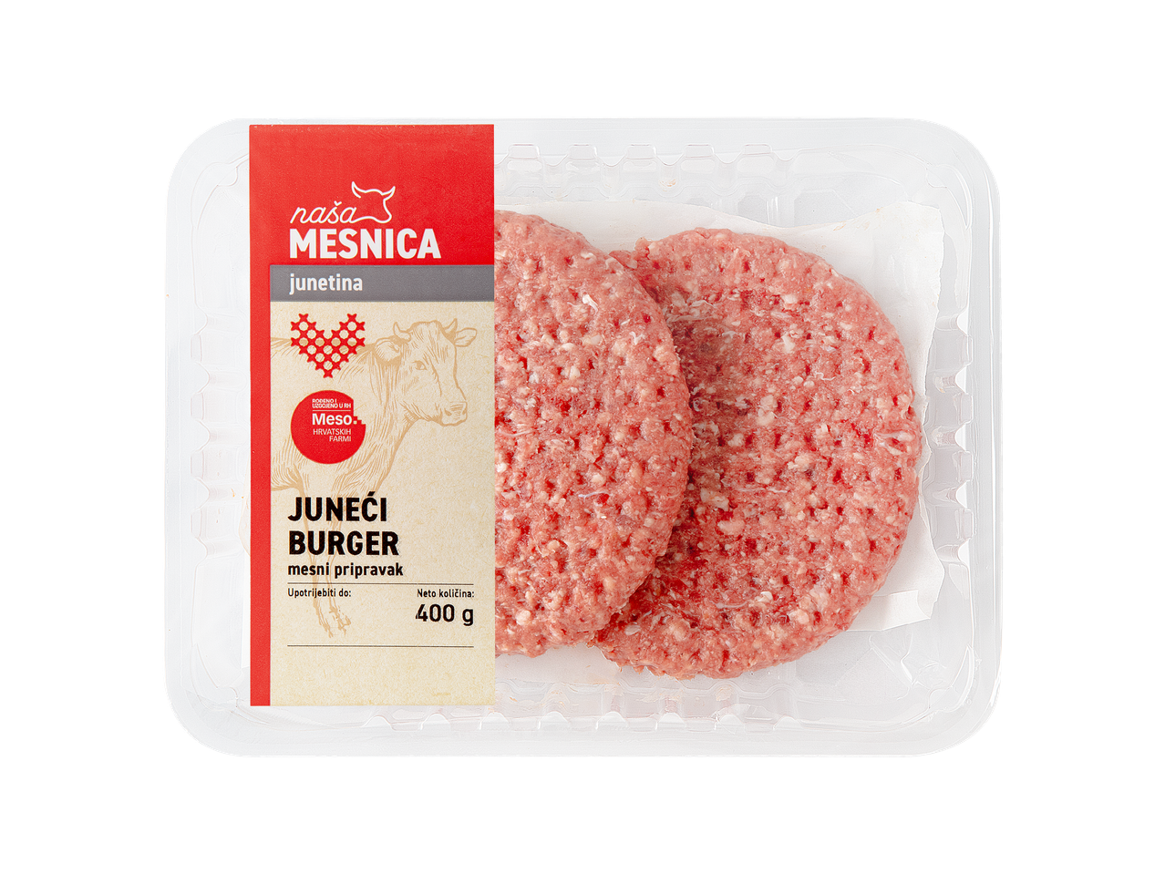 Naša Mesnica Juneći Burger, 400g pakiranje