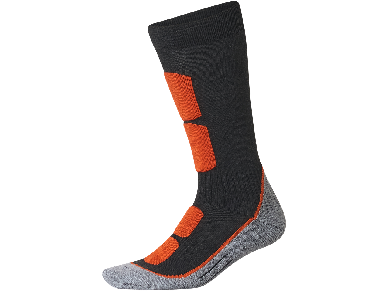 Esmara® termosokid tumedahallis oranžide ja helehallide aktsentidega.