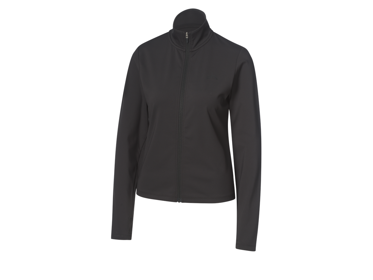 Crivit moteriška funkcinė striukė tamsiai pilkos spalvos su užtrauktuku.