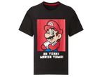 Черна тениска с щампа на Марио и надпис 'OH YEAH! MARIO TIME!'