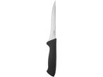 A stainless steel boning knife with a black handle, featuring the LIVARNO home brand.