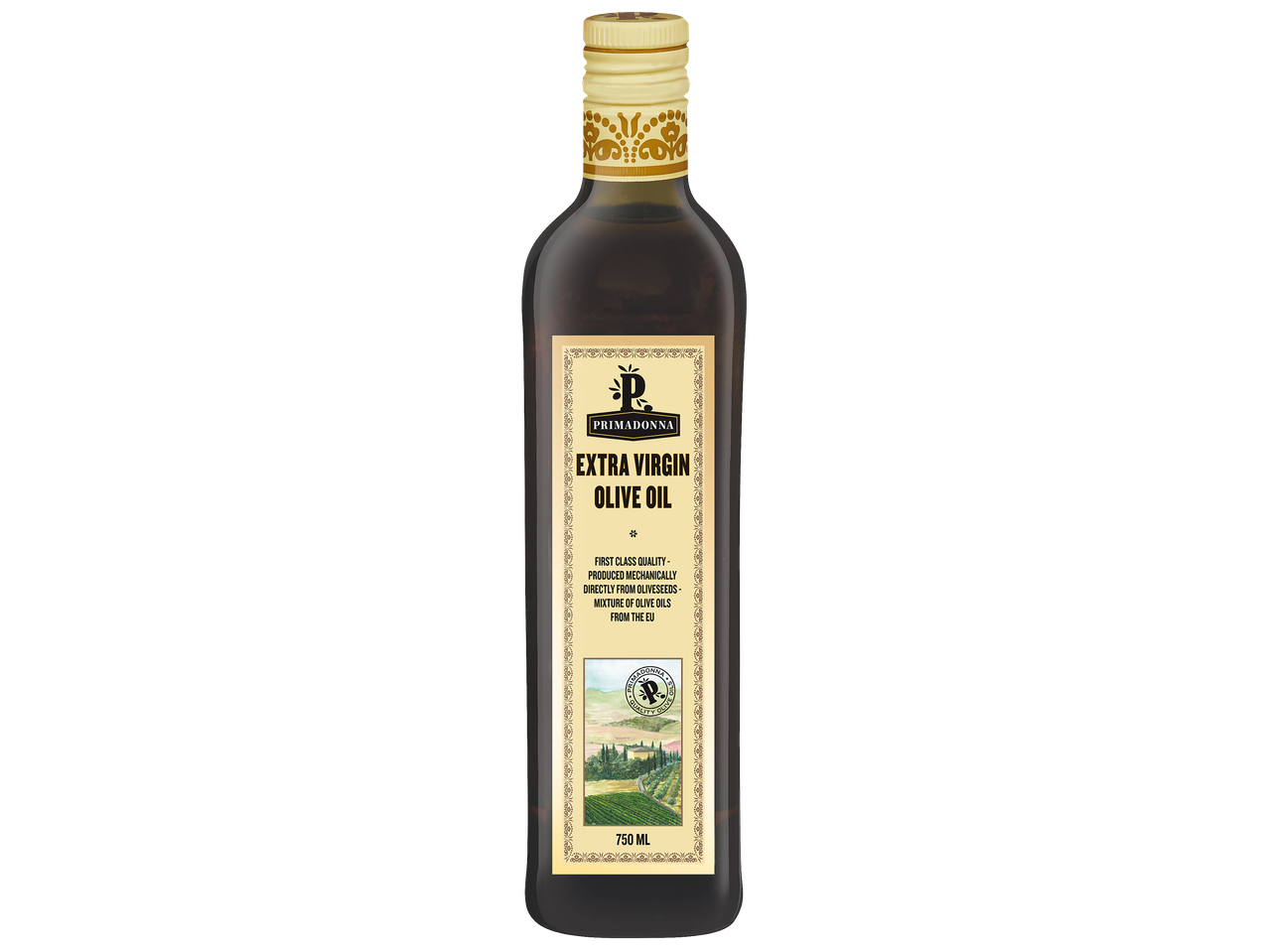 Sticlă de ulei de măsline extravirgin Primadonna, 750ml