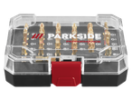 Set de biți și chei tubulare Torsion PARKSIDE PERFORMANCE într-o carcasă transparentă.