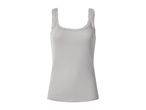Light grey ribbed women's camisole with lace trim