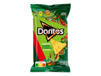 Groene zak tortillachips met limoensmaak en Mexicaans thema.