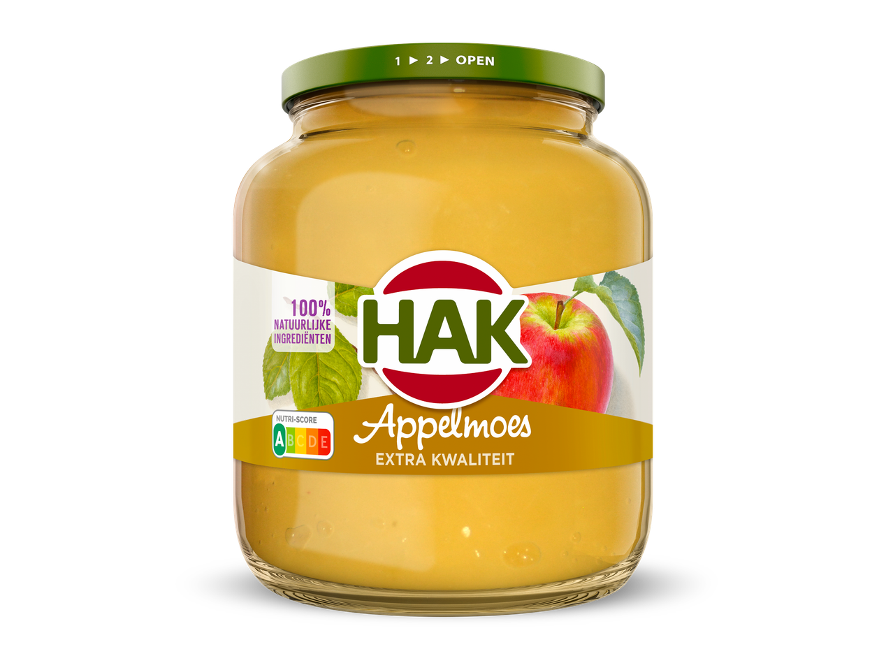 Pot appelmoes met 100% natuurlijke ingrediënten en Nutri-Score A.