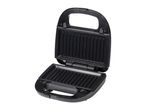Open black sandwich maker with grill plates