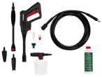 Aparat de spălat cu presiune Parkside cu accesorii.