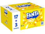 Pack de 20 boissons gazeuses au citron, dont 3 offertes, avec 5% de jus et moins de sucre.