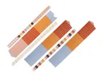 Decorative paper tapes with various patterns including dots, stripes, and checklist designs.