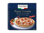 Pizza Diavola med krydret pølse og Nduja svinepølse, træfyret, 360g.
