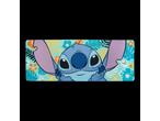 Blue alien character with large ears on a tropical floral mouse pad.