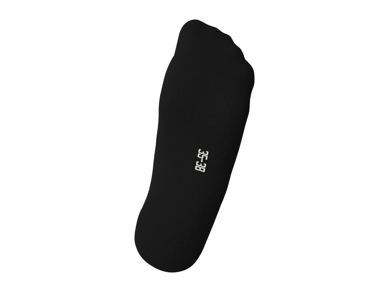 Black footbed with size 35-38 printed on it.