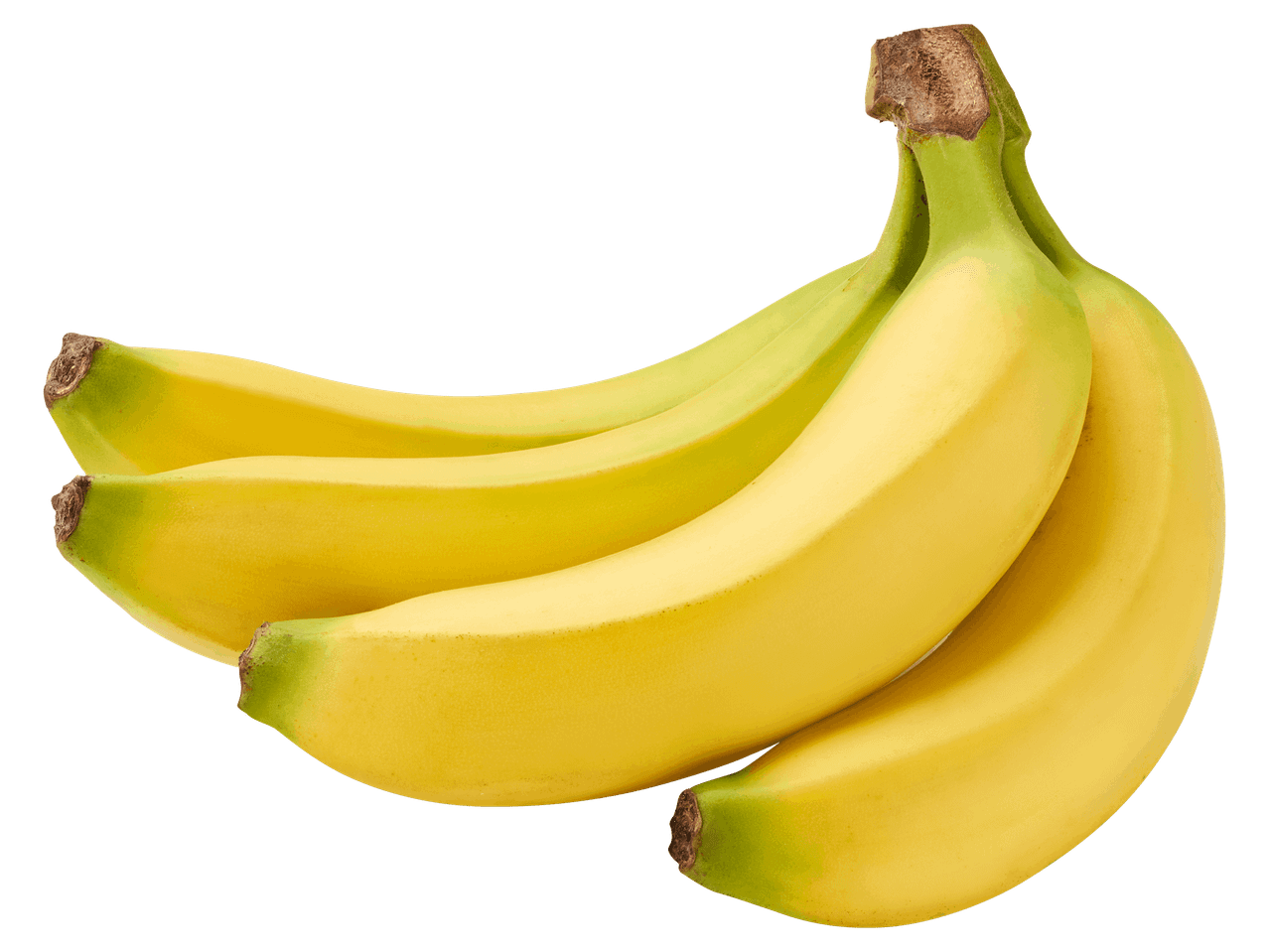 Egy fürt friss, sárga banán fekete háttér előtt.