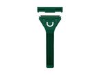 A dark green disposable razor with a simple design.