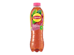 Bouteille de thé glacé à la framboise, faible en calories, produit en France.
