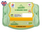 6 Woodcote organic eggs from the UK, RSPCA assured.