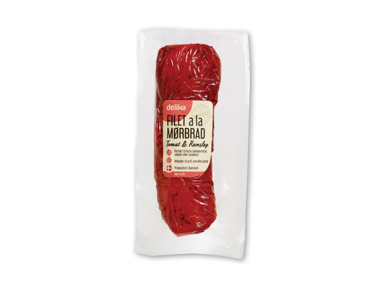 Delika filet af mørbrad i tomat og ramsløg marinade.