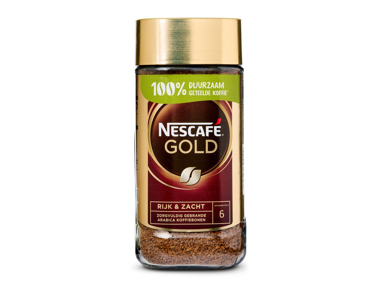 Nescafé Gold: oploskoffie, 100% duurzaam.